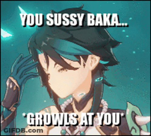 Anime Character You Sussy Baka Growls GIF