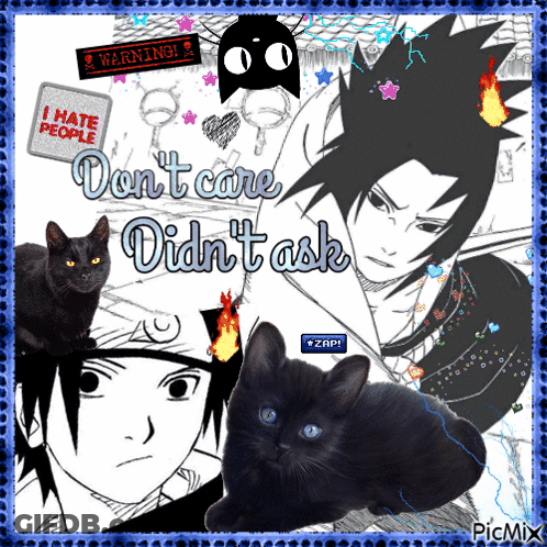 Anime Characters Collage Don't Care Didn't Ask GIF