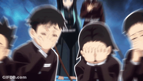 Anime Characters Covering Faces GIF