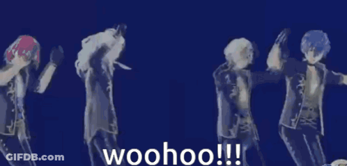 Anime Characters Dancing With Woohoo GIF