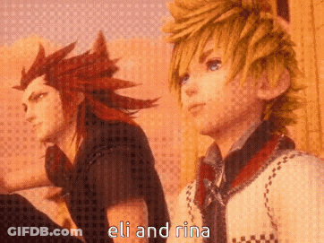 Anime Characters Eli And Rina Standing Together GIF