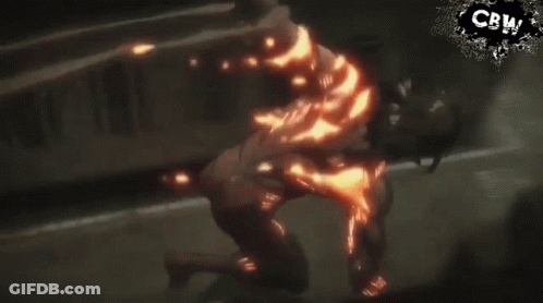 Anime Characters Fighting In A City GIF
