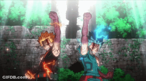 Anime Characters Fist In The Air GIF
