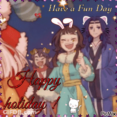 Anime Characters Fun Day Happy Holiday GIF