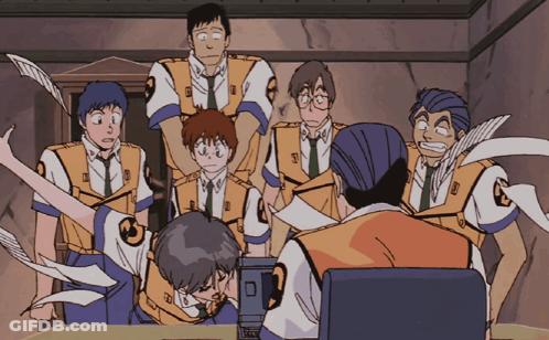 Anime Characters Gathering Around Table GIF