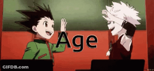 Anime Characters High Five With Age GIF