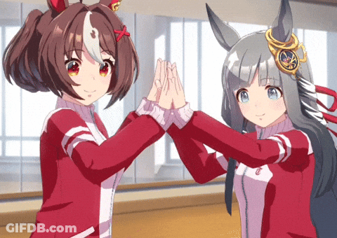 Anime Characters High Fiving GIF