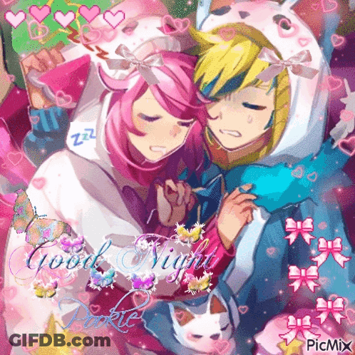 Anime Characters Hugging Good Night GIF