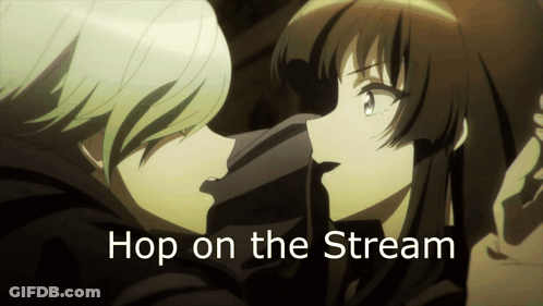Anime Characters Kissing Hop On The Stream GIF
