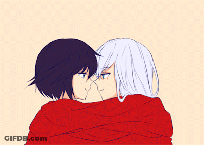 Anime Characters Looking At Each Other GIF