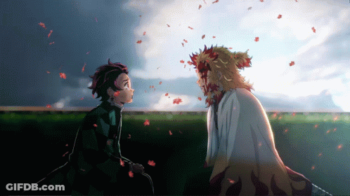 Anime Characters Looking At Each Other GIF