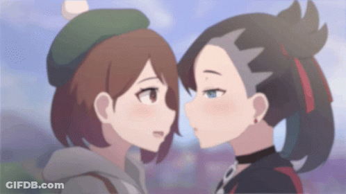 Anime Characters Looking At Each Other GIF