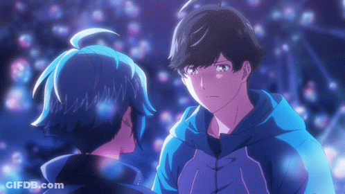 Anime Characters Looking At Each Other GIF