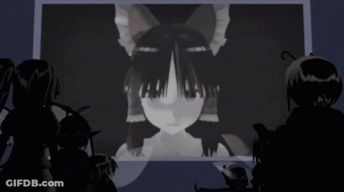 Anime Characters Looking At Girl With Cat Ear GIF