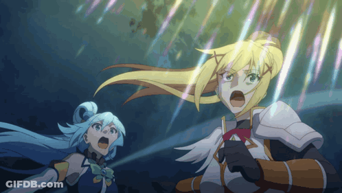Anime Characters Looking At Something GIF