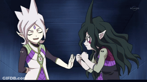 Anime Characters Next To Bs Japan Logo GIF