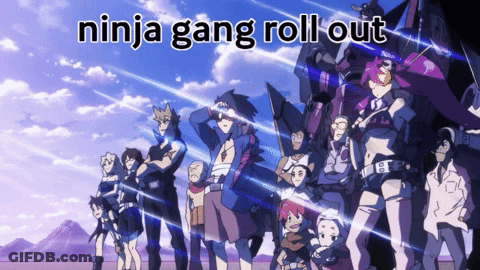 Anime Characters Ninja Gang Roll Out GIF