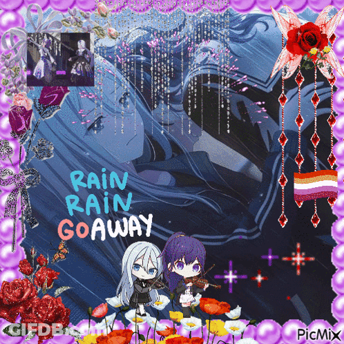 Anime Characters Rain Rain Go Away GIF