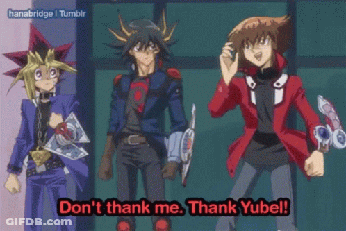 Anime Characters Saying Dont Thank Me Thank Yubel GIF