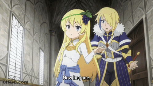 Anime Characters Saying Now Begone GIF