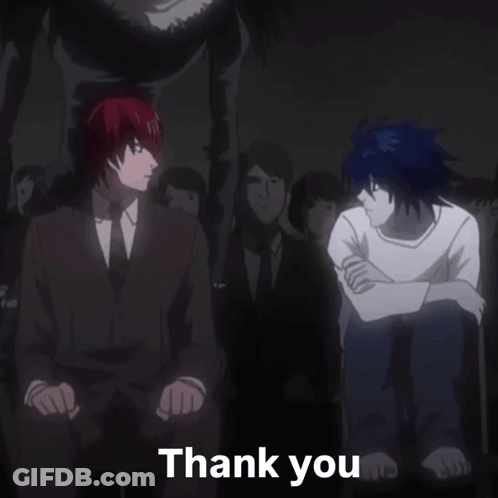 Anime Characters Sitting Saying Thank You GIF
