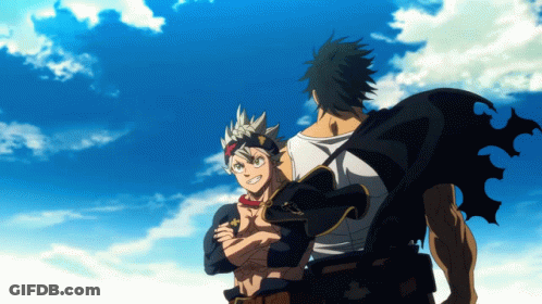 Anime Characters Standing Blue Sky GIF