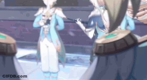 Anime Characters Standing Holding Hands GIF