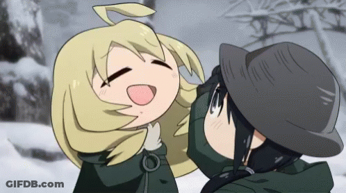 Anime Characters Standing In Snow GIF