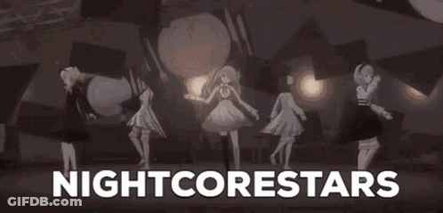 Anime Characters Standing Next To Each Other Nightcorestars GIF