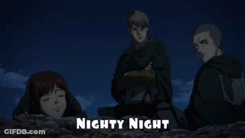 Anime Characters Standing Nighty Night GIF