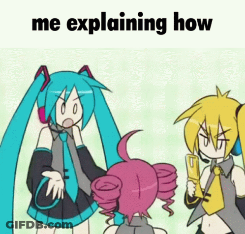 Anime Characters Standing Saying Me Explaining How GIF