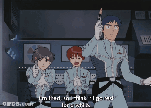 Anime Characters Standing Together With D On Chest GIF