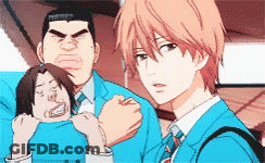 Anime Characters Standing Together With Fist GIF