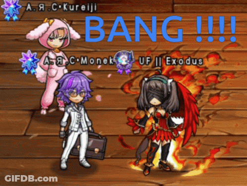 Anime Characters Standing With Bang Above GIF