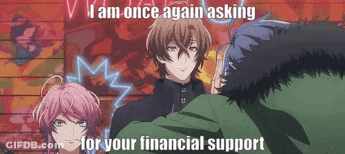 Anime Characters Talking About Financial Support GIF