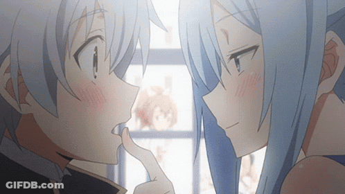 Anime Characters Touching Noses GIF