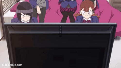 Anime Characters Watching TV Show GIF