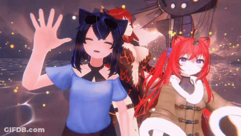 Anime Characters Waving GIF