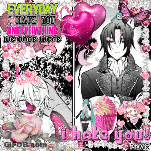 Anime Characters With Hate You Words GIF