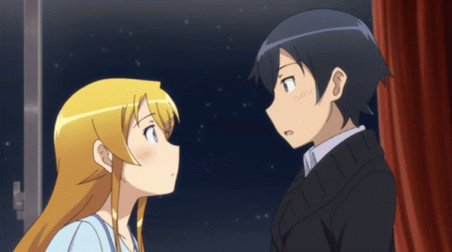 Anime Cheek Kiss Oreimo Kirino Kousaka Kyousuke Kousaka GIF