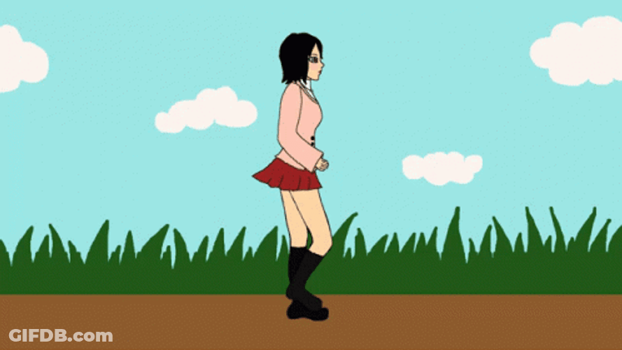 Anime Chica Speed Walking GIF