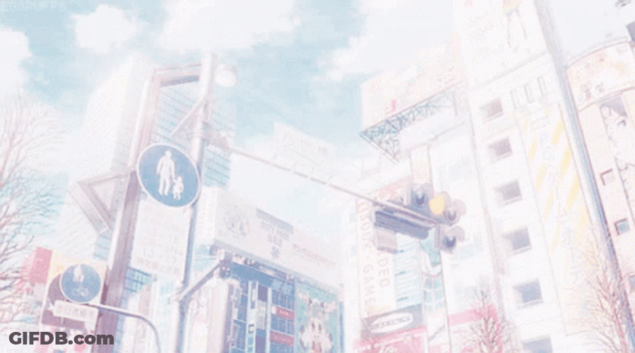 Anime City Stop Light GIF