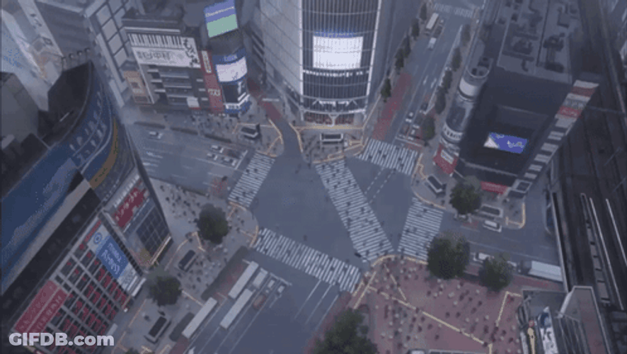 Anime City Top View GIF