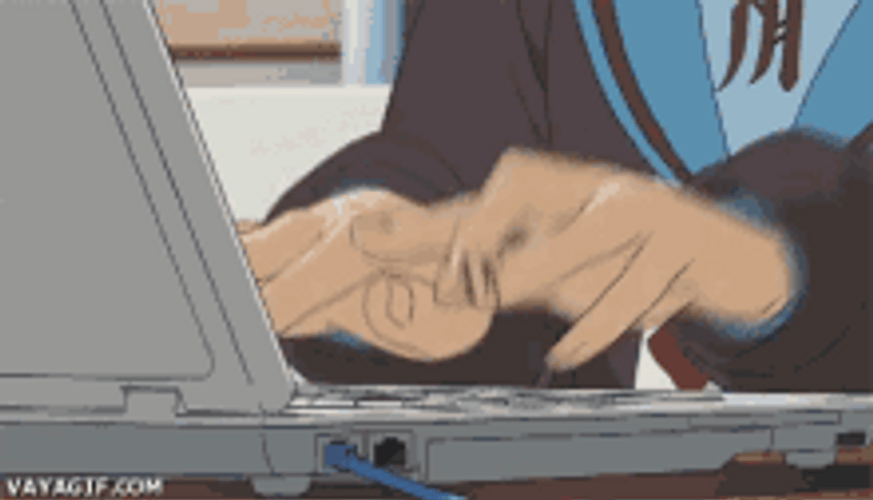 Anime Computer Guy Hacking GIF
