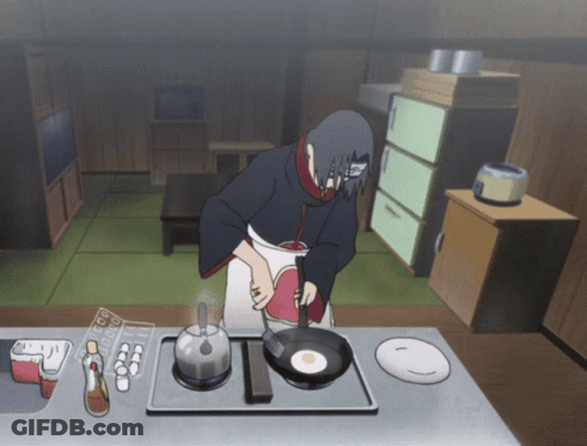 Anime Cooking Itachi Uchiha Fail GIF