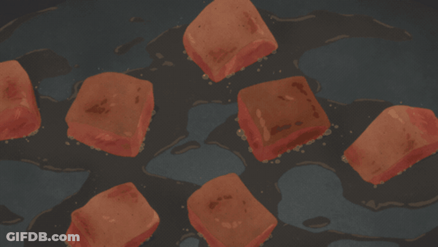 Anime Cooking Stew And Fried Meat GIF