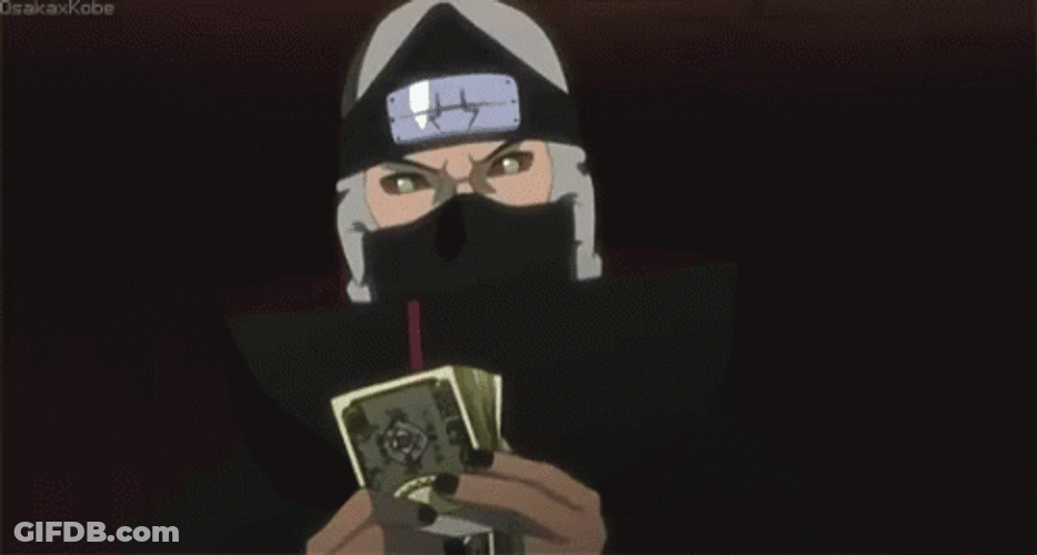 Anime Counting Money Cash Naruto GIF