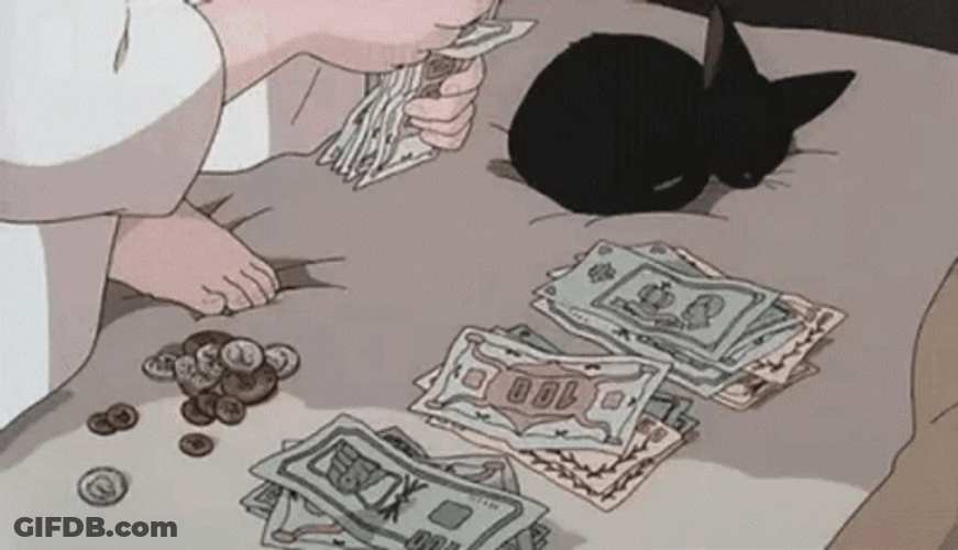 Anime Counting Money Kiki's Delivery Service GIF