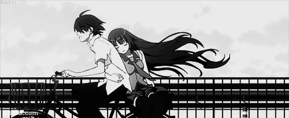 Anime Couple Biking GIF