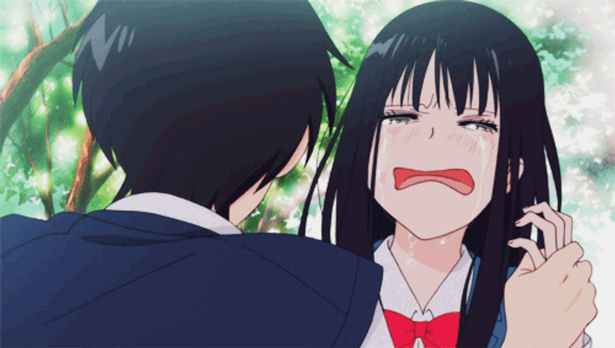 Anime Couple Crying Kimi Ni Todoke GIF